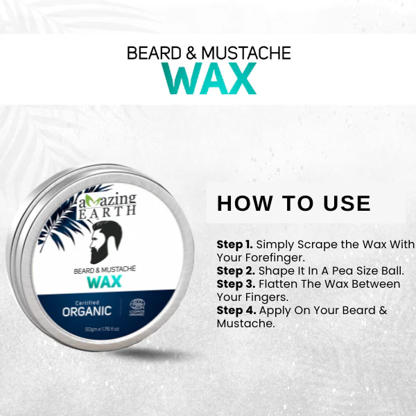 AMAzing EARTH Beard & Mustache Wax - Certified Organic Beard Wax - Image 3