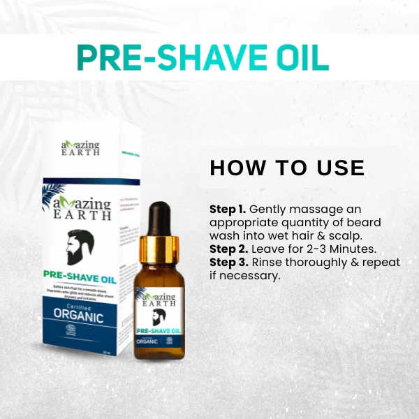 AMAzing EARTH Pre-Shave Oil - Certified Organic Shave Oil - Image 3