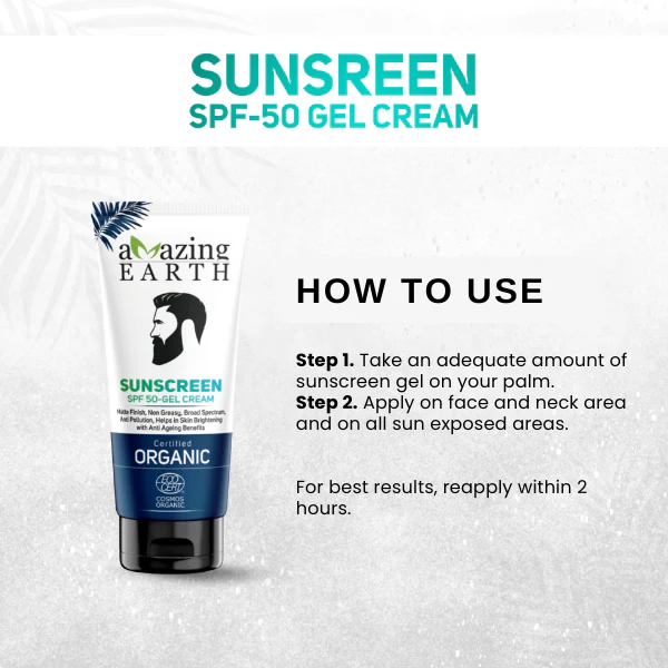 AMAzing EARTH Sunscreen SPF 50 Gel Cream - Certified Organic Sunscreen - Image 3