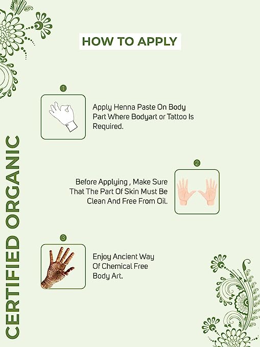 Vegetal Certified Organic Mehandi Cone 100% Natural Mehandi (Henna) for Feets and Hands - Image 5
